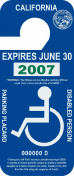 Blue handicap parking placard for permanent disabilities allowing interstate accessible parking use