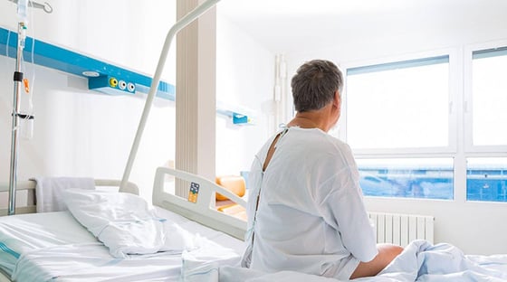 patient sitting in hospital