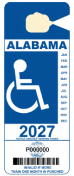 Permanent handicap parking placard for individuals with long-term mobility limitations, valid for one to two years