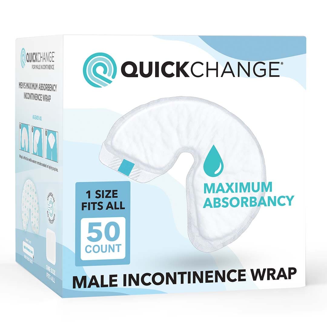 QuickChange Men's Incontinence Wrap, Maximum Absorbency, 50 Count