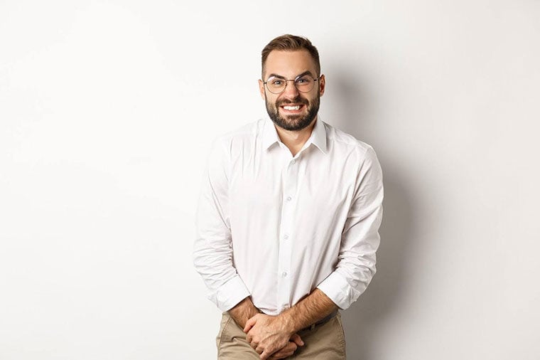 man in glasses with work attire