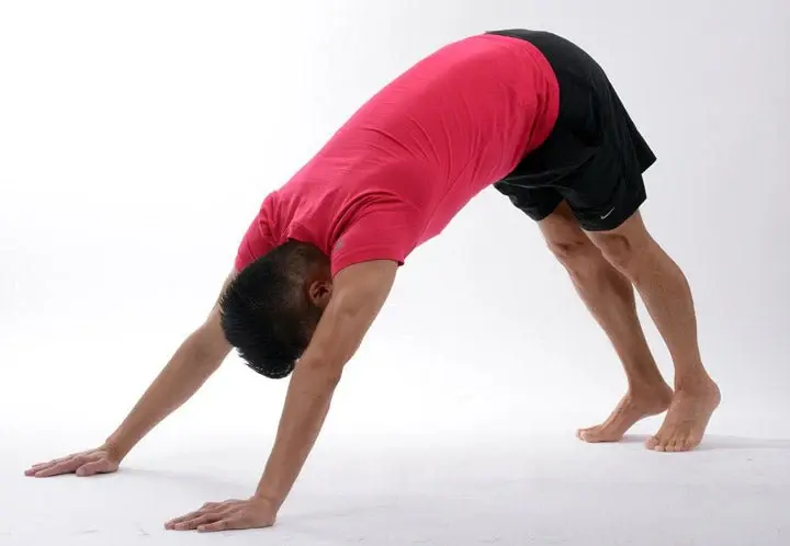 man doing stretches