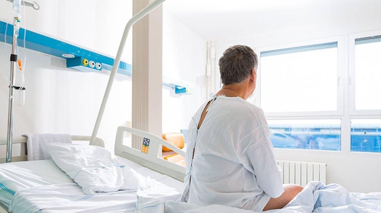 patient sitting in hospital